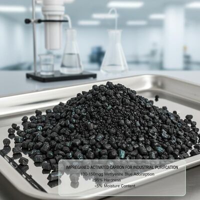 Impregnated Activated Carbon with 130-150mg/g Methylene Blue Adsorption, ≥95% Hardness, and Less Than 5% Moisture Content for Industrial Purification